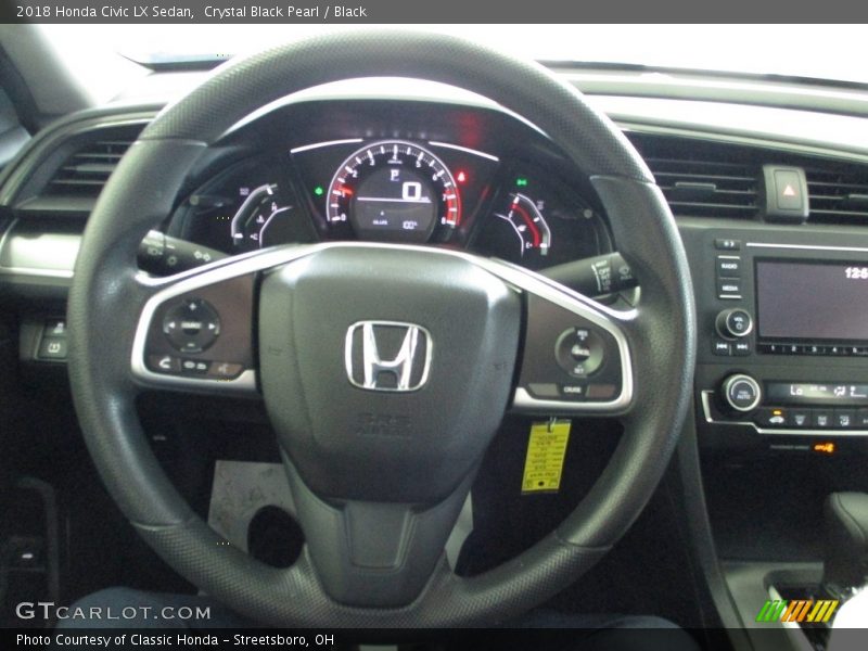 Crystal Black Pearl / Black 2018 Honda Civic LX Sedan