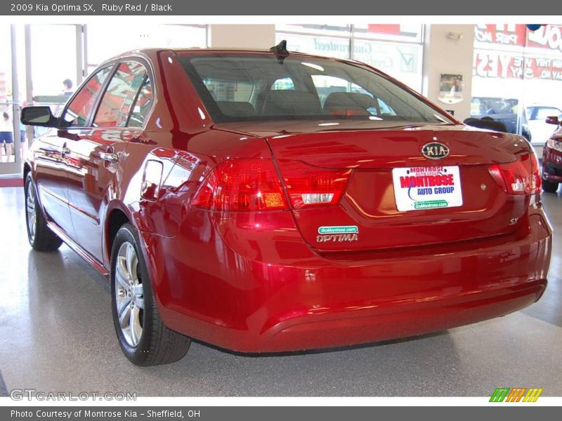 Ruby Red / Black 2009 Kia Optima SX