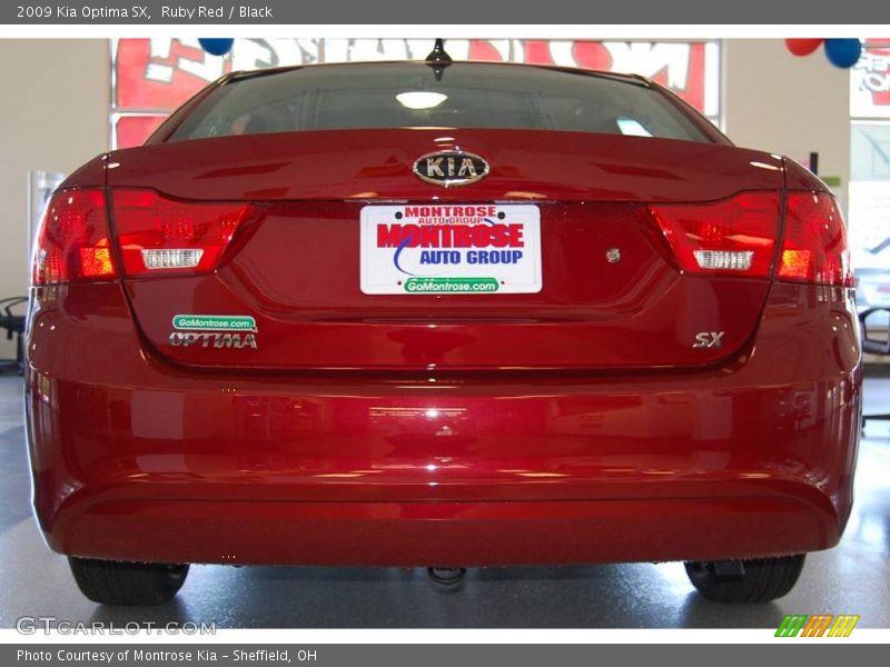 Ruby Red / Black 2009 Kia Optima SX