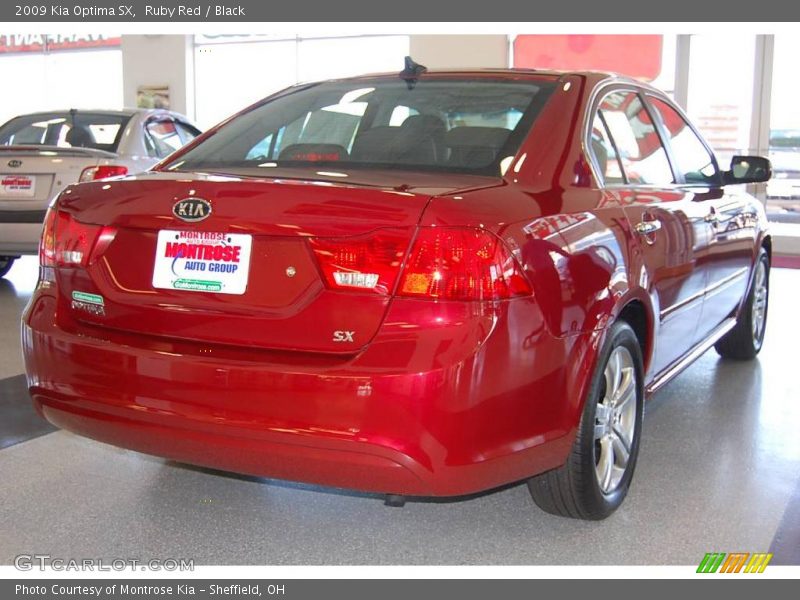 Ruby Red / Black 2009 Kia Optima SX