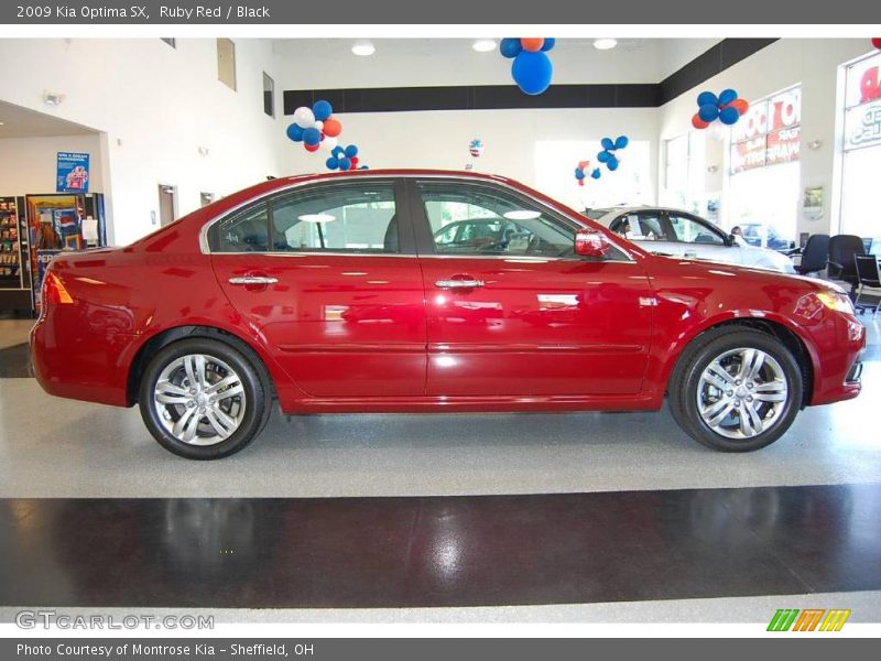 Ruby Red / Black 2009 Kia Optima SX