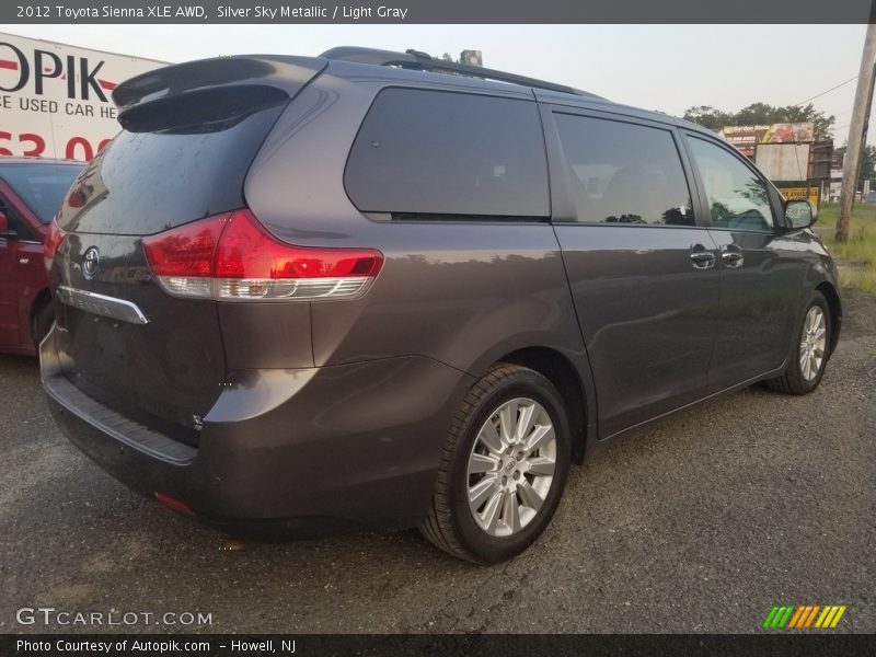 Silver Sky Metallic / Light Gray 2012 Toyota Sienna XLE AWD