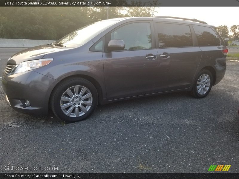 Silver Sky Metallic / Light Gray 2012 Toyota Sienna XLE AWD