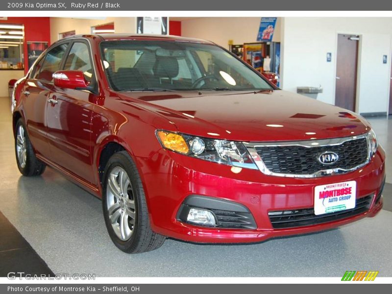 Ruby Red / Black 2009 Kia Optima SX