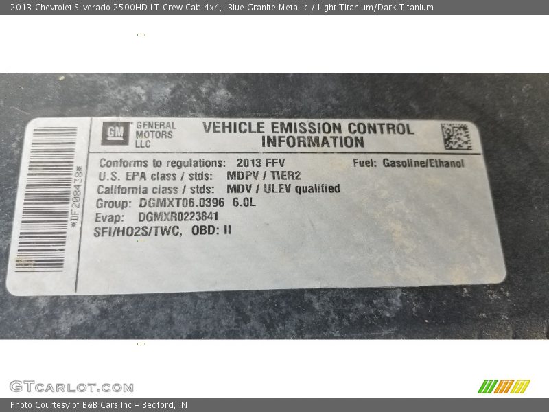 Blue Granite Metallic / Light Titanium/Dark Titanium 2013 Chevrolet Silverado 2500HD LT Crew Cab 4x4