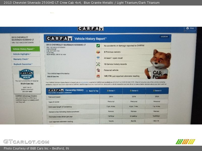 Blue Granite Metallic / Light Titanium/Dark Titanium 2013 Chevrolet Silverado 2500HD LT Crew Cab 4x4