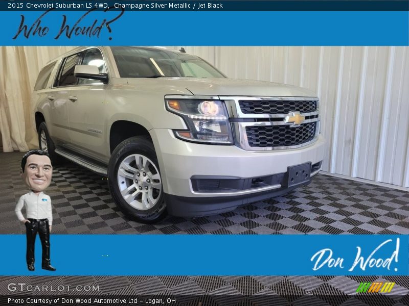 Champagne Silver Metallic / Jet Black 2015 Chevrolet Suburban LS 4WD