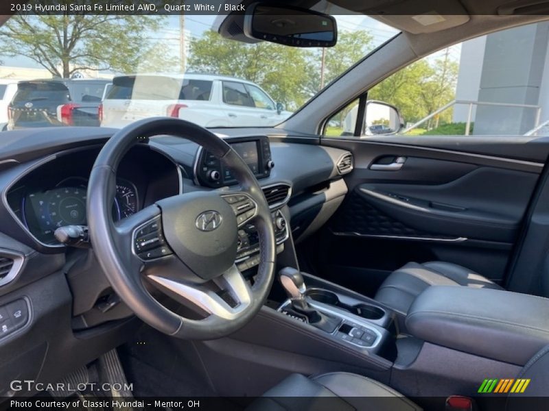 Quartz White / Black 2019 Hyundai Santa Fe Limited AWD