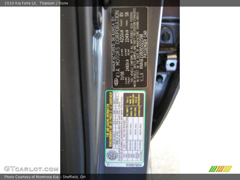 Titanium / Stone 2010 Kia Forte LX