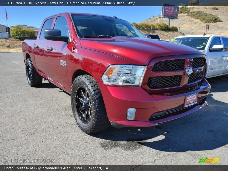 Delmonico Red Pearl / Black/Diesel Gray 2018 Ram 1500 Express Crew Cab