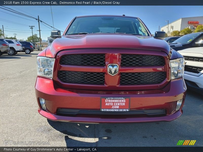 Delmonico Red Pearl / Black/Diesel Gray 2018 Ram 1500 Express Crew Cab