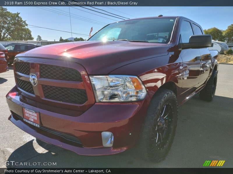 Delmonico Red Pearl / Black/Diesel Gray 2018 Ram 1500 Express Crew Cab