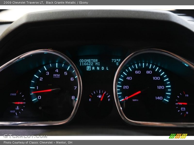 Black Granite Metallic / Ebony 2009 Chevrolet Traverse LT
