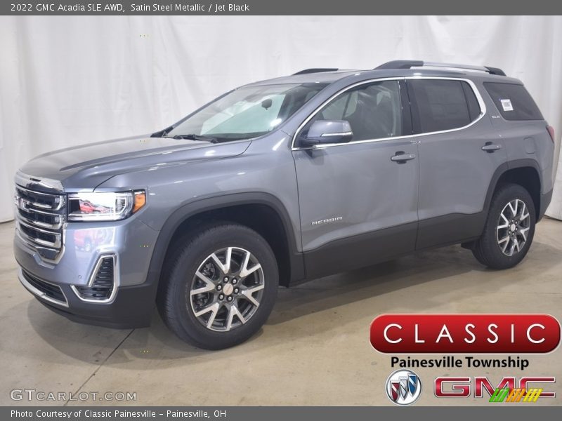 Satin Steel Metallic / Jet Black 2022 GMC Acadia SLE AWD
