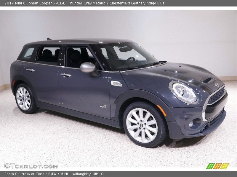 Thunder Gray Metallic / Chesterfield Leather/Indigo Blue 2017 Mini Clubman Cooper S ALL4