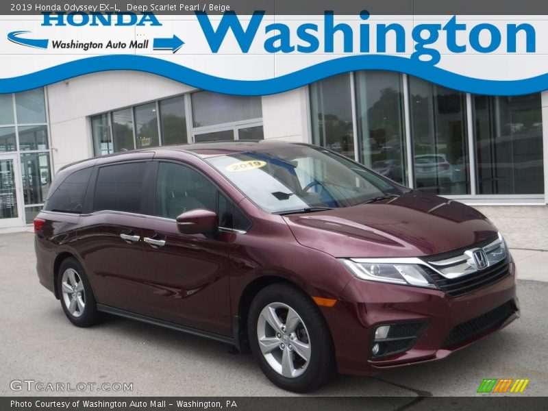 Deep Scarlet Pearl / Beige 2019 Honda Odyssey EX-L