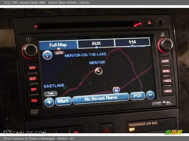 Carbon Black Metallic / Ebony 2012 GMC Acadia Denali AWD