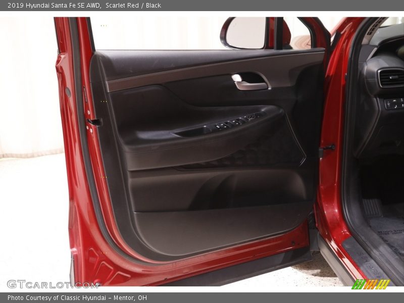 Scarlet Red / Black 2019 Hyundai Santa Fe SE AWD
