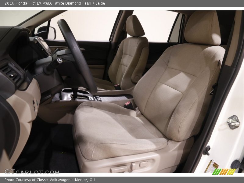 White Diamond Pearl / Beige 2016 Honda Pilot EX AWD
