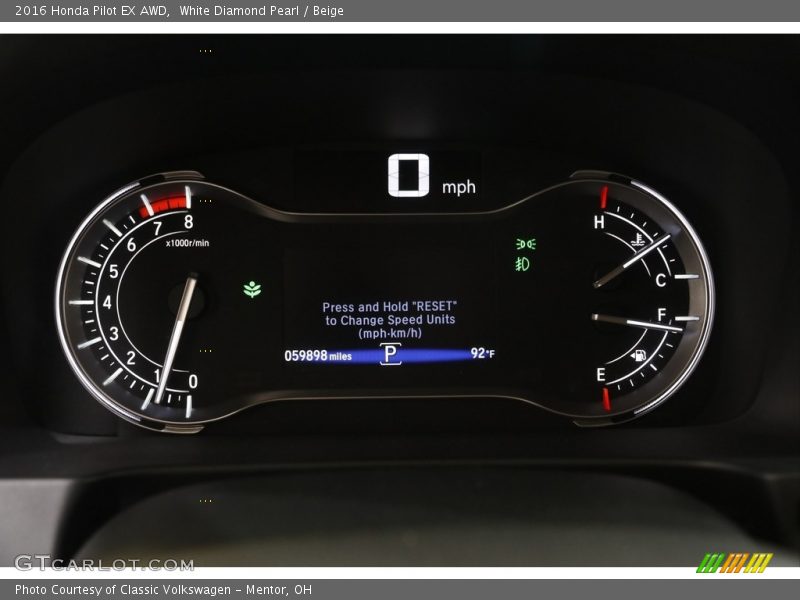 White Diamond Pearl / Beige 2016 Honda Pilot EX AWD