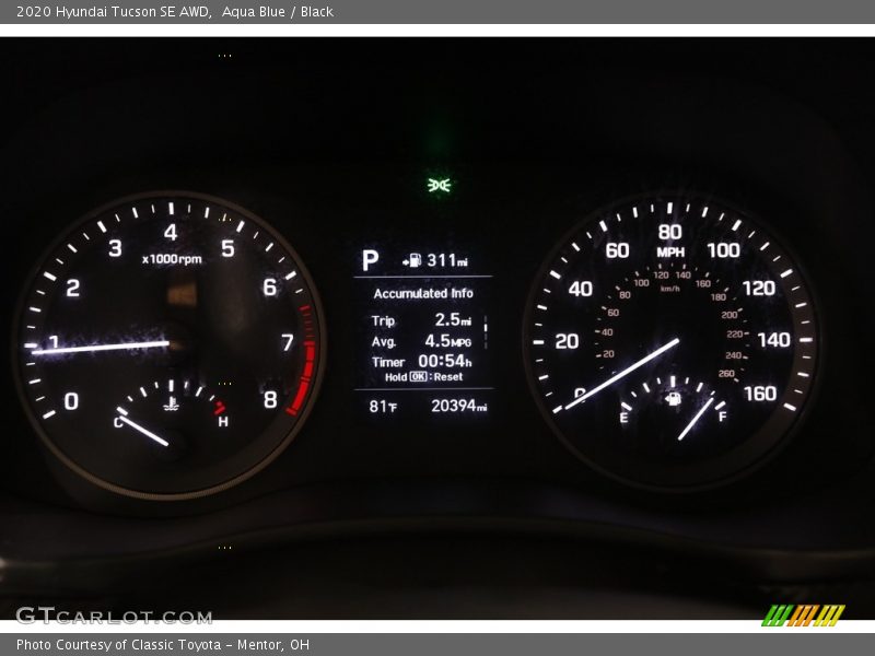 Aqua Blue / Black 2020 Hyundai Tucson SE AWD