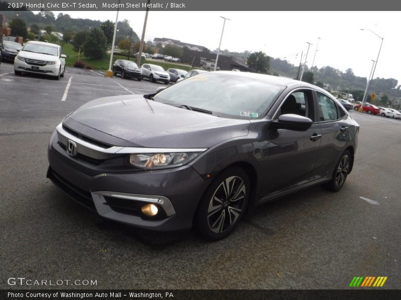 Modern Steel Metallic / Black 2017 Honda Civic EX-T Sedan