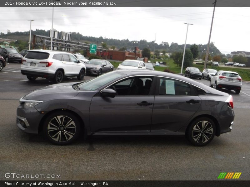 Modern Steel Metallic / Black 2017 Honda Civic EX-T Sedan