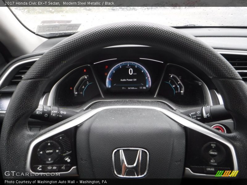 Modern Steel Metallic / Black 2017 Honda Civic EX-T Sedan