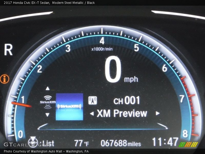 Modern Steel Metallic / Black 2017 Honda Civic EX-T Sedan