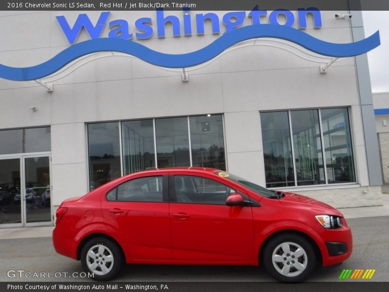 Red Hot / Jet Black/Dark Titanium 2016 Chevrolet Sonic LS Sedan