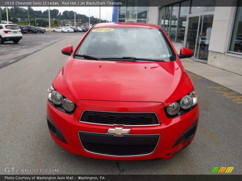 Red Hot / Jet Black/Dark Titanium 2016 Chevrolet Sonic LS Sedan
