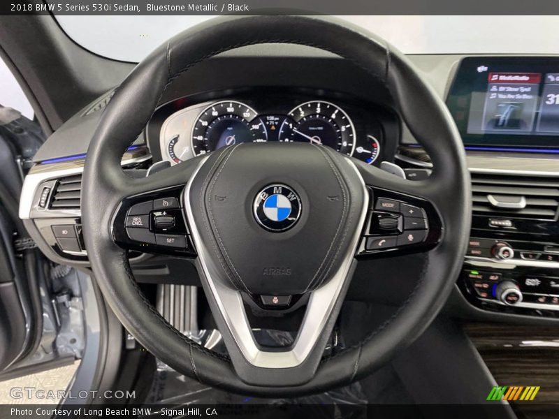 Bluestone Metallic / Black 2018 BMW 5 Series 530i Sedan