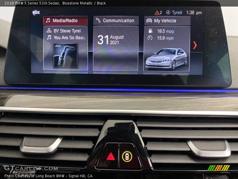 Bluestone Metallic / Black 2018 BMW 5 Series 530i Sedan