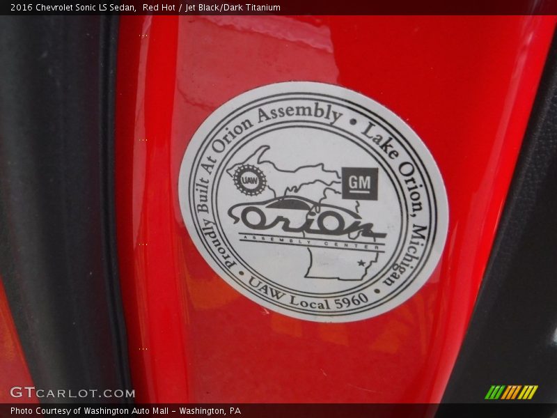 Red Hot / Jet Black/Dark Titanium 2016 Chevrolet Sonic LS Sedan