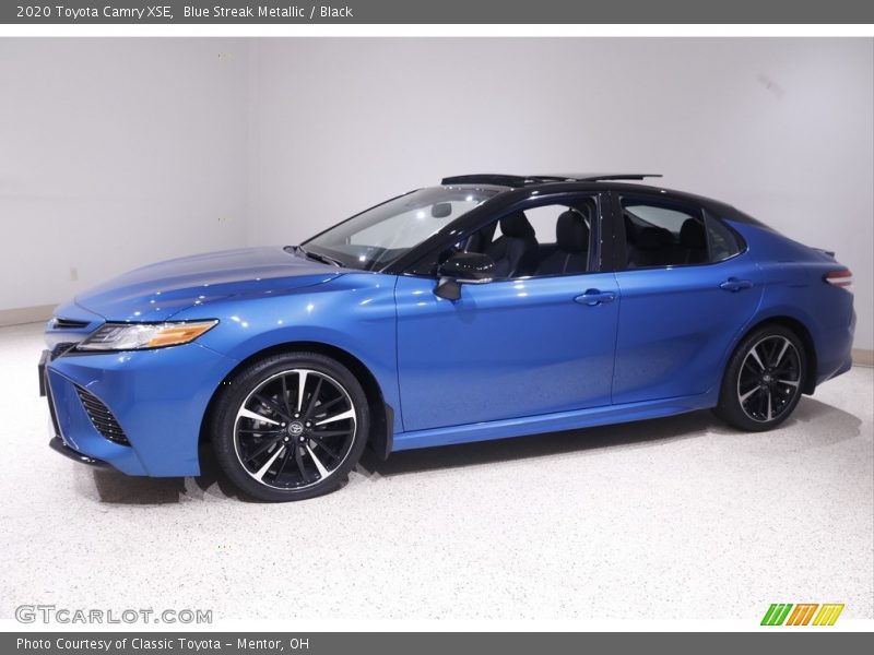 Blue Streak Metallic / Black 2020 Toyota Camry XSE