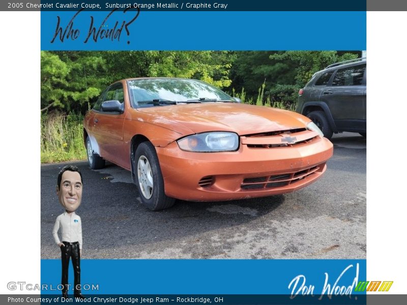 Sunburst Orange Metallic / Graphite Gray 2005 Chevrolet Cavalier Coupe