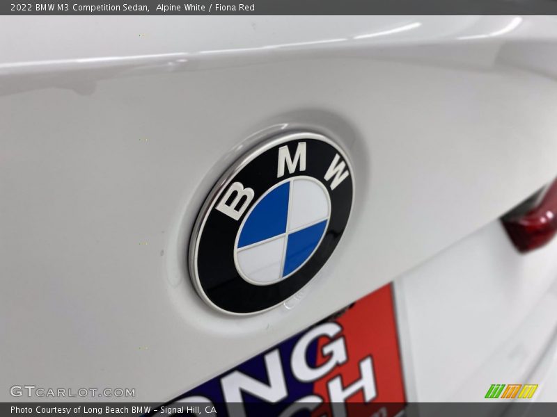 Alpine White / Fiona Red 2022 BMW M3 Competition Sedan