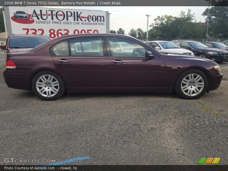 Barbera Red Metallic / Cream Beige 2008 BMW 7 Series 750Li Sedan