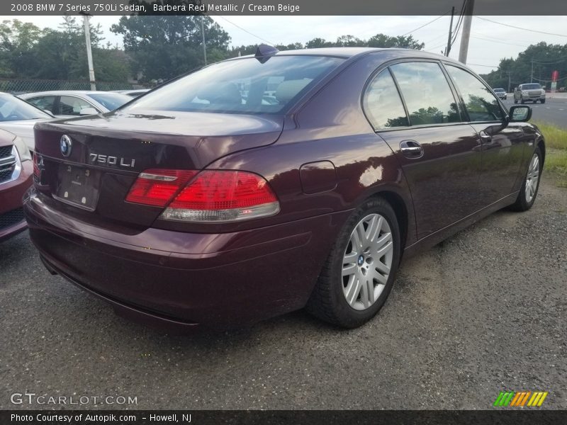 Barbera Red Metallic / Cream Beige 2008 BMW 7 Series 750Li Sedan