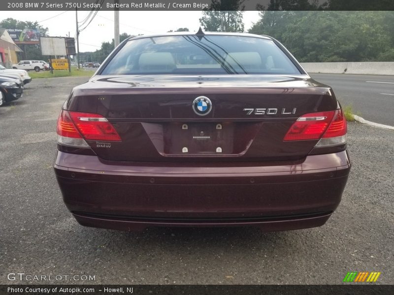 Barbera Red Metallic / Cream Beige 2008 BMW 7 Series 750Li Sedan