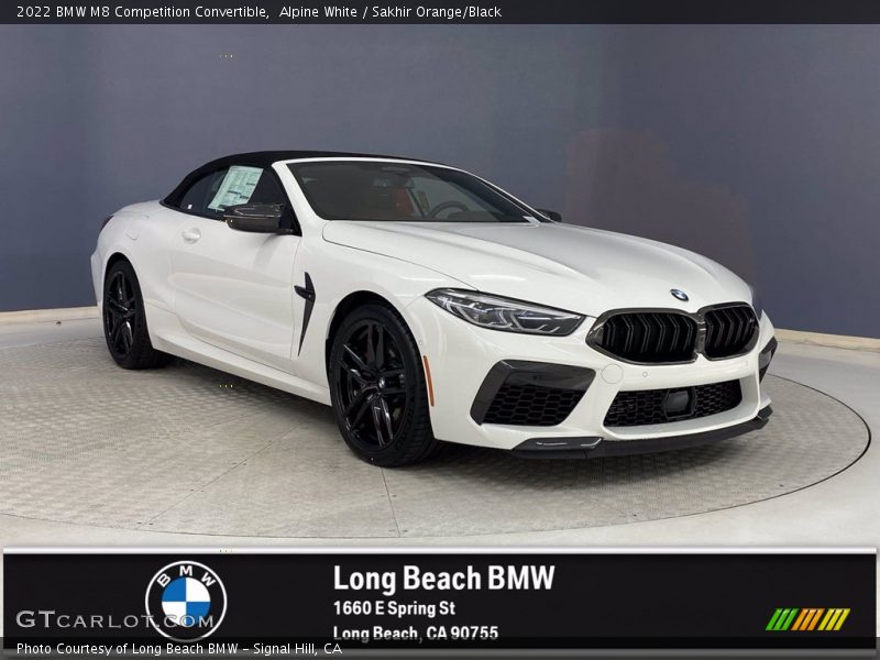Alpine White / Sakhir Orange/Black 2022 BMW M8 Competition Convertible