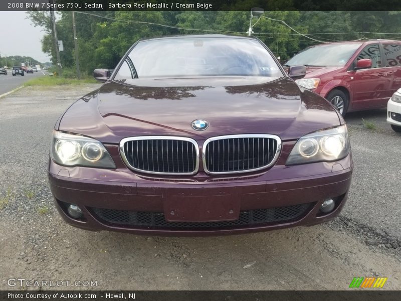 Barbera Red Metallic / Cream Beige 2008 BMW 7 Series 750Li Sedan