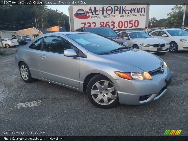 Alabaster Silver Metallic / Gray 2007 Honda Civic LX Coupe