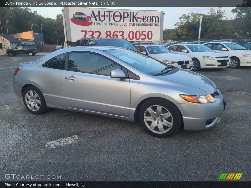 Alabaster Silver Metallic / Gray 2007 Honda Civic LX Coupe
