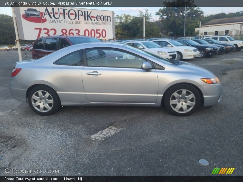 Alabaster Silver Metallic / Gray 2007 Honda Civic LX Coupe