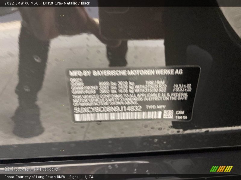 2022 X6 M50i Dravit Gray Metallic Color Code C36