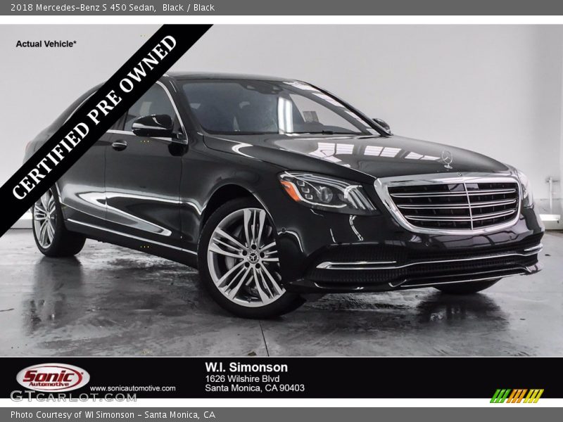 Black / Black 2018 Mercedes-Benz S 450 Sedan
