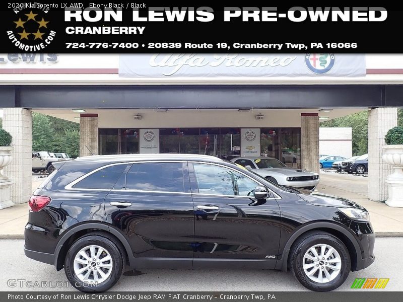 Ebony Black / Black 2020 Kia Sorento LX AWD