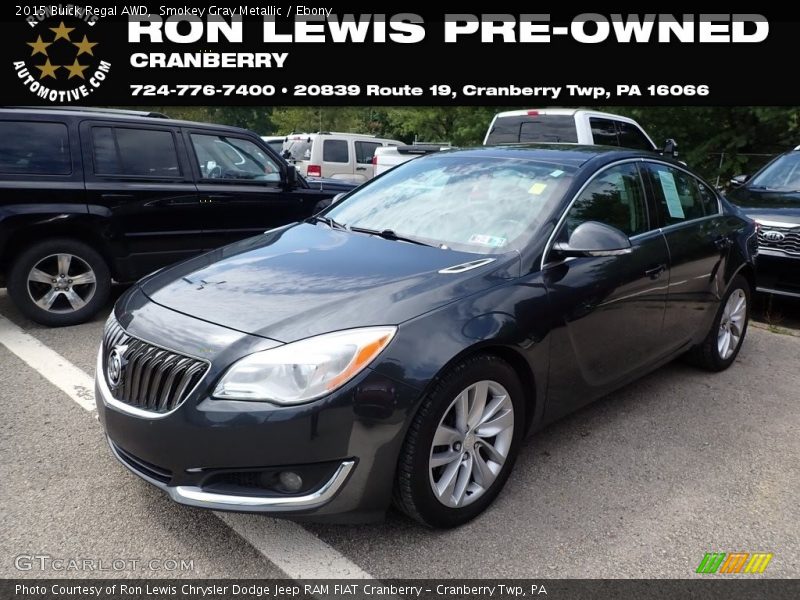 Smokey Gray Metallic / Ebony 2015 Buick Regal AWD
