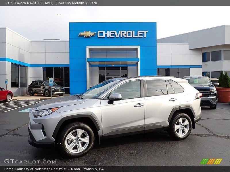 Silver Sky Metallic / Black 2019 Toyota RAV4 XLE AWD